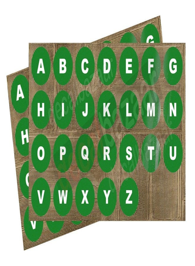 Decalbazaar A to Z Alphabet Round Letter Labels (Set 2), Vinyl Glossy Finish, 1 Inch, Green, Indoor Outdoor Use - Image 1